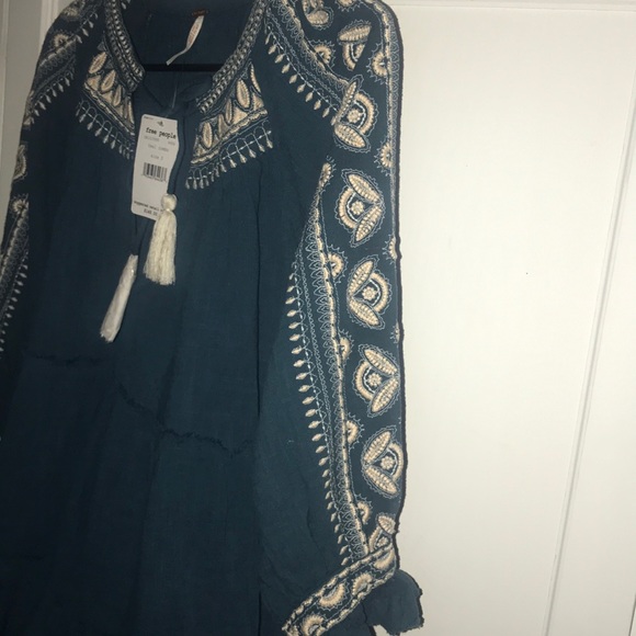 Free people Tunic teal/white Size S NWT. BIN F - Picture 10 of 15